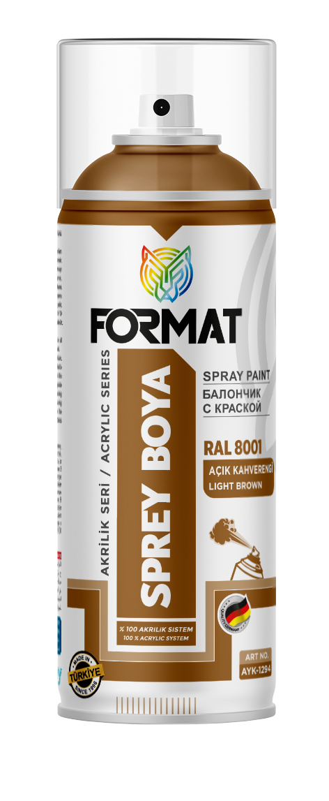 FORMAT RAL 8001 AÇIK KAHVE AKRILIK SPREY BOYA 400 ML